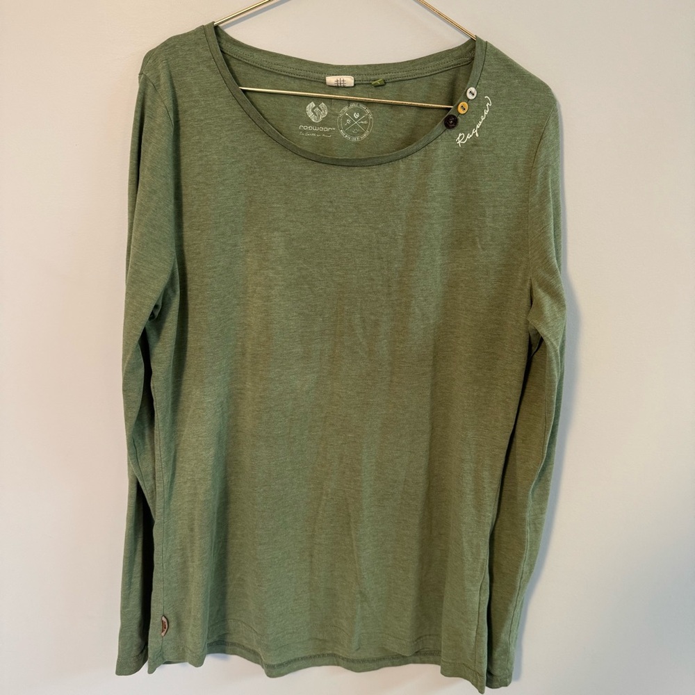 RAGWEAR Woman's Long Sleeve Shirt GREEN Size LARGE